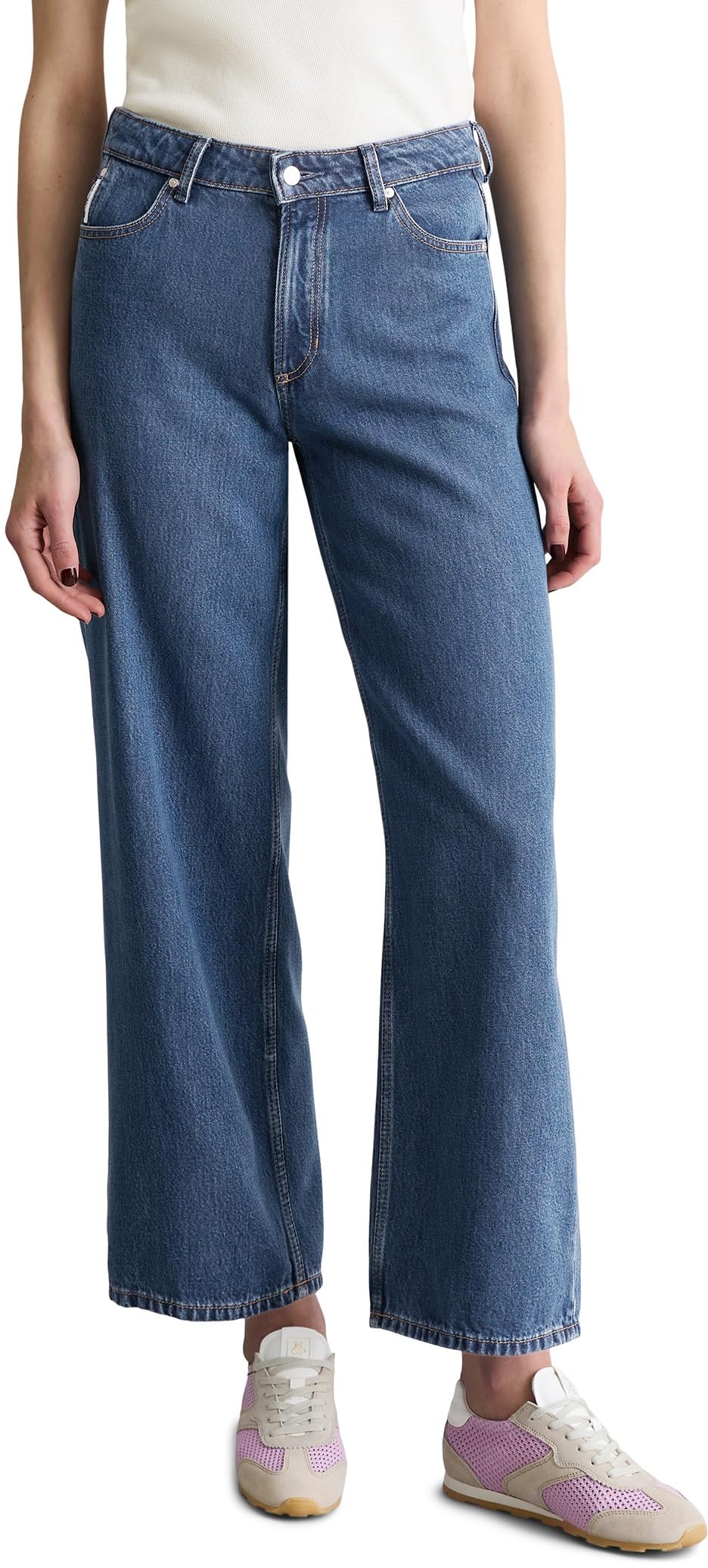 Marc OߴPolo Denim Damen Jeanshose Cropped Wide Fit