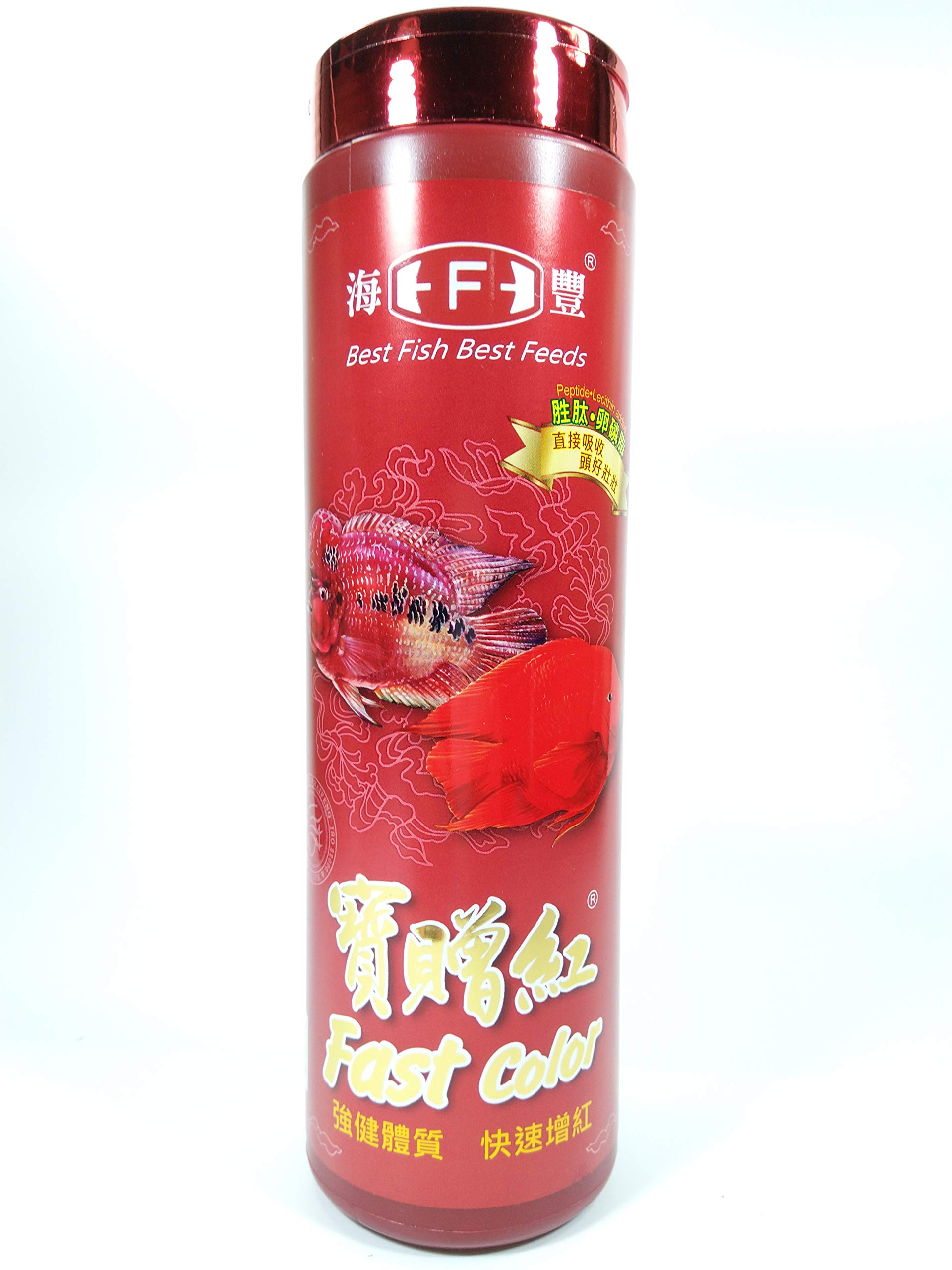 Hai Feng Fast Color Best Food Peptide Lecithin Added Floating N.W.235g for Red Parrot, Cichlid, Discus & Tropical Fish, Medium