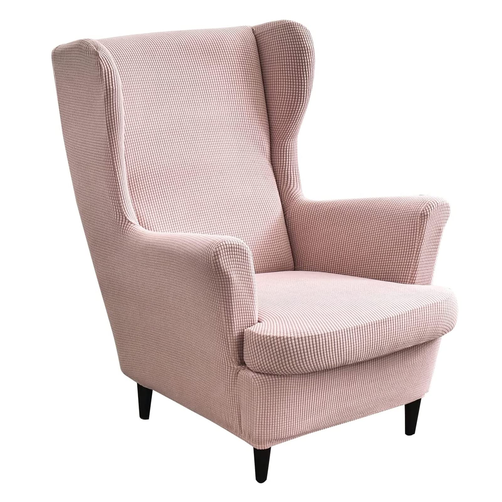 Fundas de sillón wingback rosa para decorar salones modernos y dormitorios acogedores