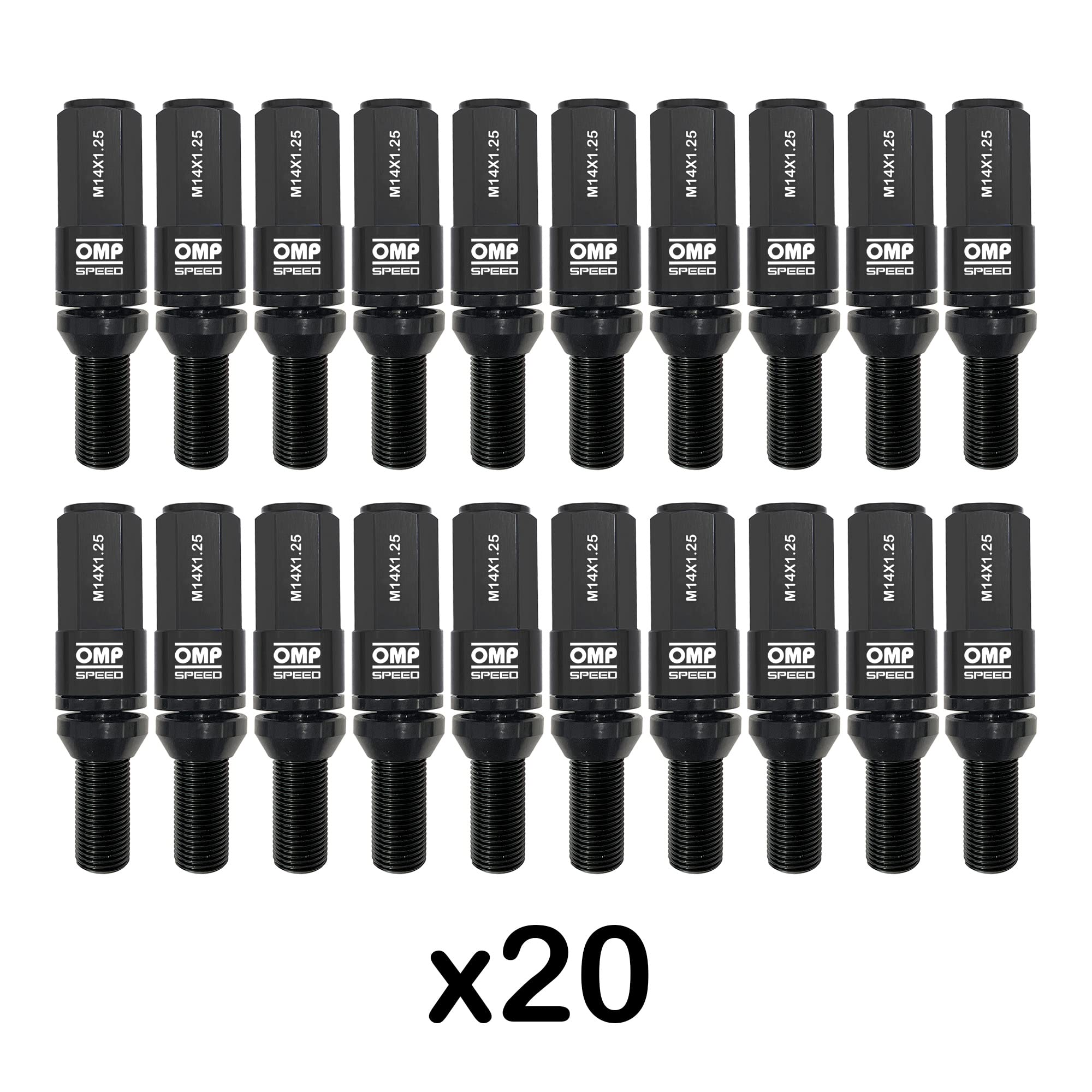 OMP SPEED Set 20 Schwarze Radschrauben Mit M12X1,5  Produktbild-Vorschau 8