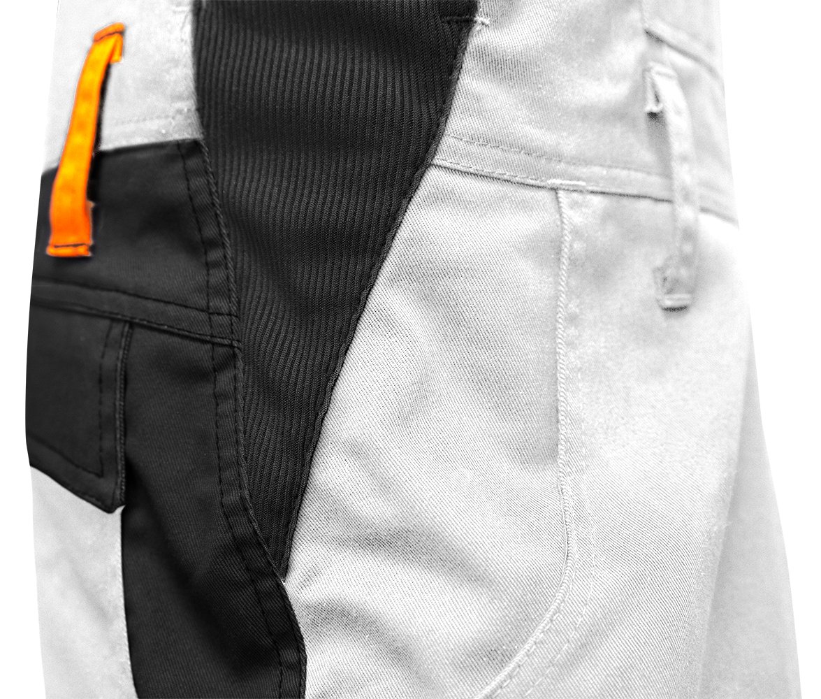 strongAnt® - Salopette da Pittore Berlin Salopette combinati 100% Cotone - Tasche per Ginocchiere - Made in EU - Bianco