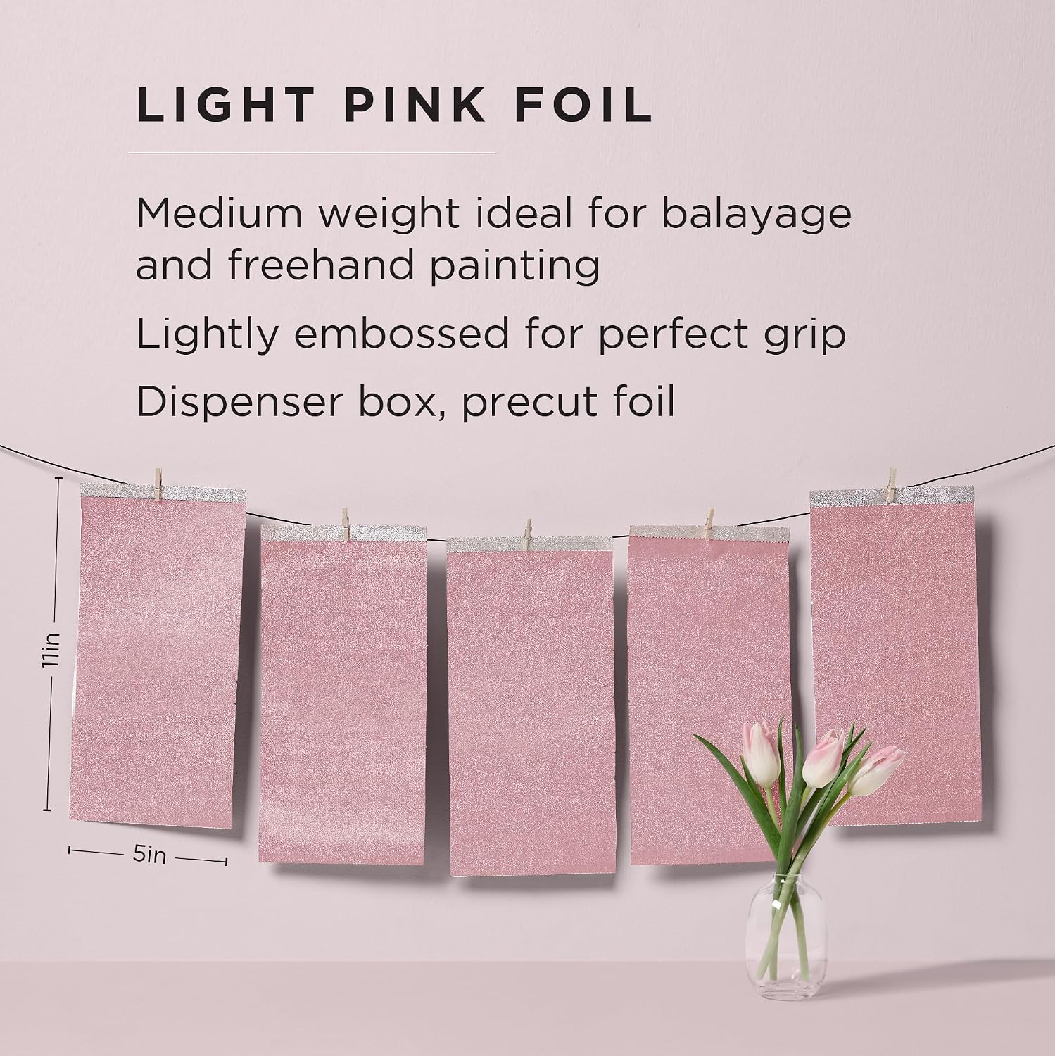 Fromm Pop Up Hair Foils, Light Pink Foils, Cosmetology Supplies, Hairstylist Essentials, Lightweight, Ideal for Highlighting and Coloring, Precut, 5" x 11", 500 Foil Sheets
