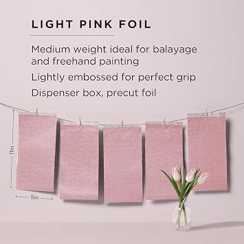 Fromm Pop Up Hair Foils, Light Pink Foils, Cosmetology Supplies, Hairstylist Essentials, Lightweight, Ideal for Highlighting and Coloring, Precut, 5 x 11, 500 Foil Sheets