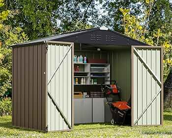 ルース6　tenサマ Aobabo 10 ft. W x 6 ft. D Outdoor Storage Metal Shed with Sliding