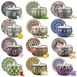 Christmas Scented Candles Gift Set, 12 Pack Candles for Home Scented, 21.12 oz Long Lasting Soy Wax Aromatherapy Candle Set with Gift Box, Christmas Gifts for Women