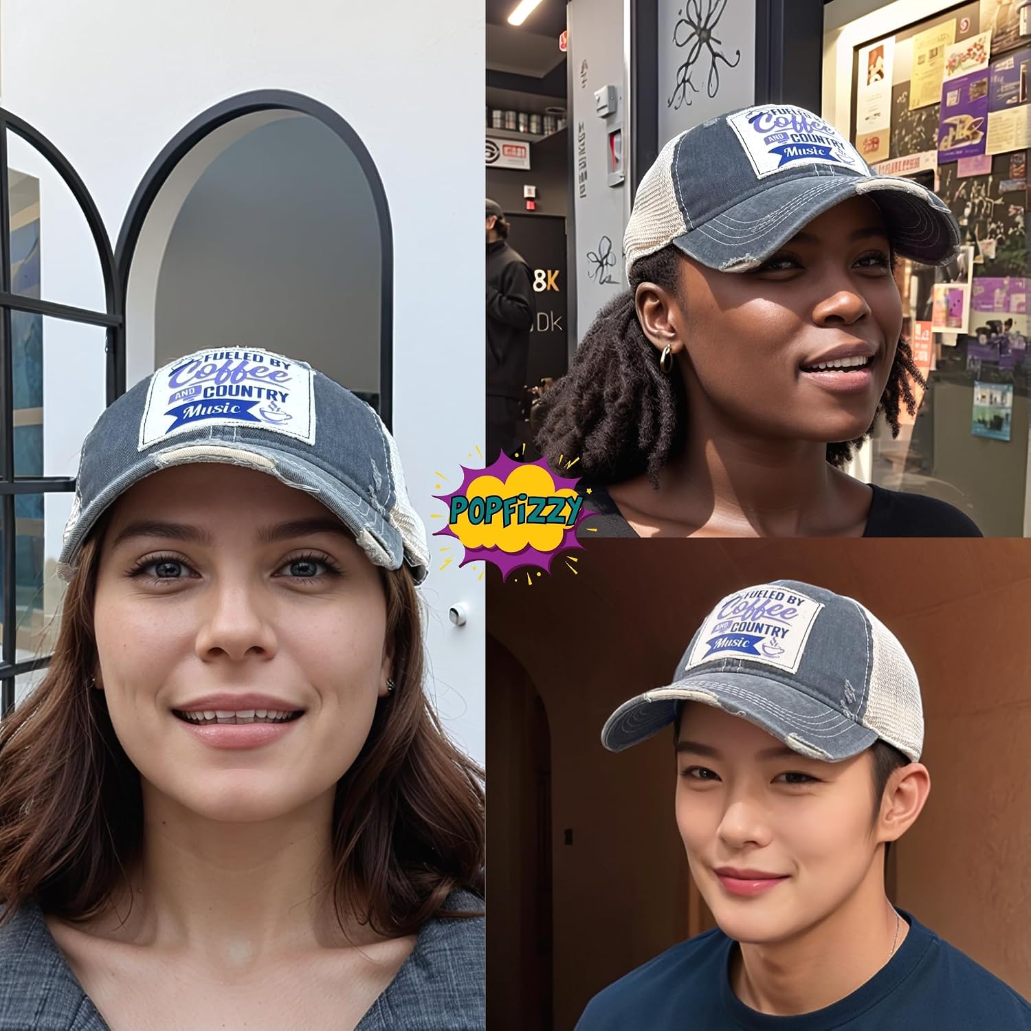 Popfizzy Funny Trucker Hats for Women and Men, Adult Humor Caps, Birthday Gifts for Men and Women, Distressed Baseball Cap