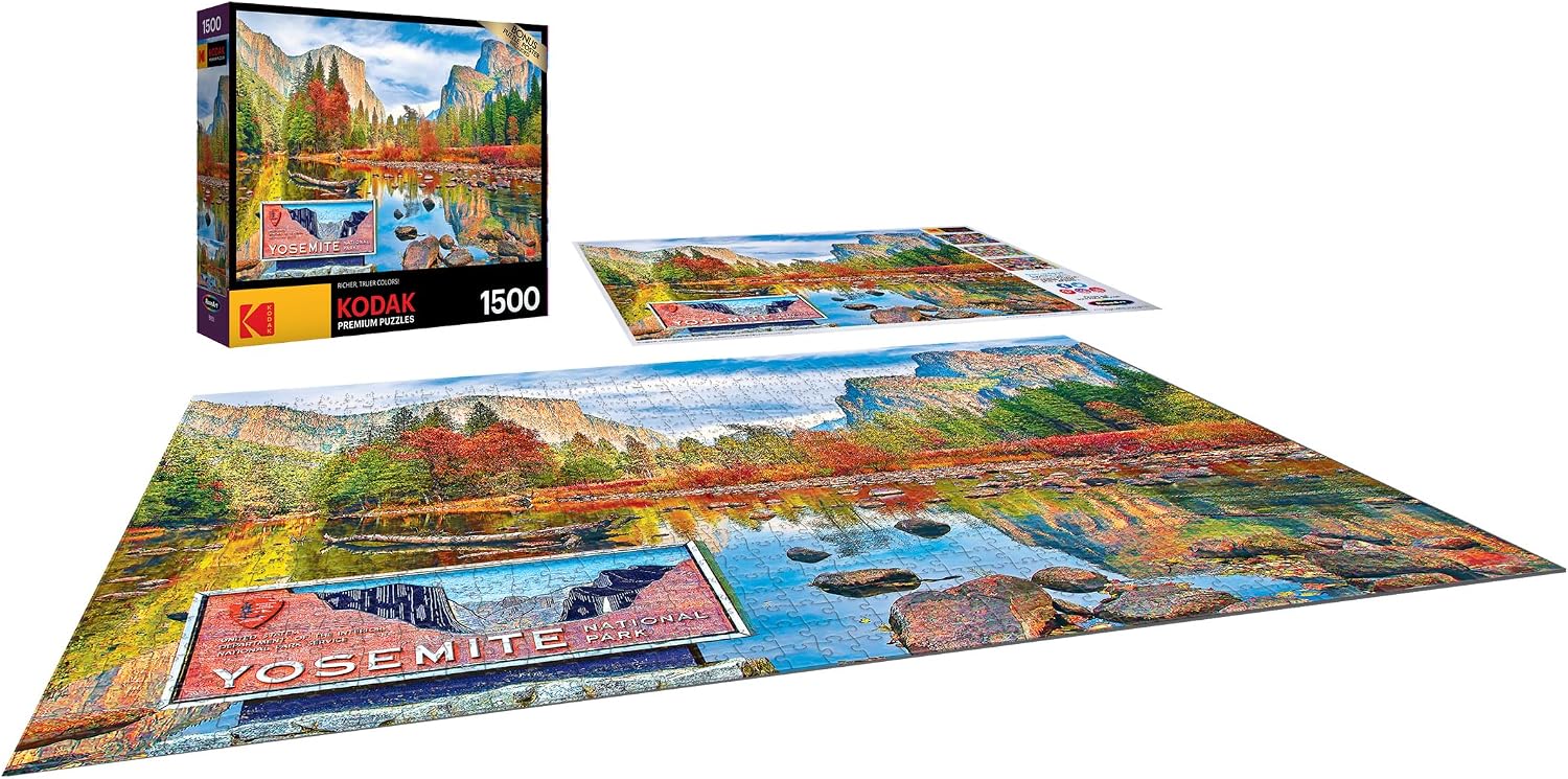 RoseArt - Kodak Premium - El Capitan and Merced River in Autumn, Yosemite National Park - 1500 Piece Jigsaw Puzzle for Adults