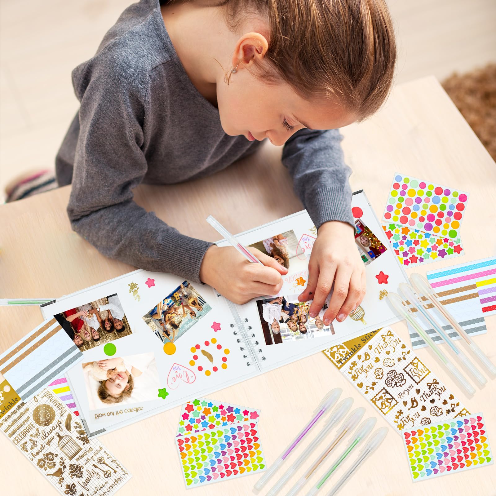 Album Photo Scrapbooking Mooshy 40 Pages - Kit Complet Avec Stylo Et Autocollants Pour Souvenirs Uniques
