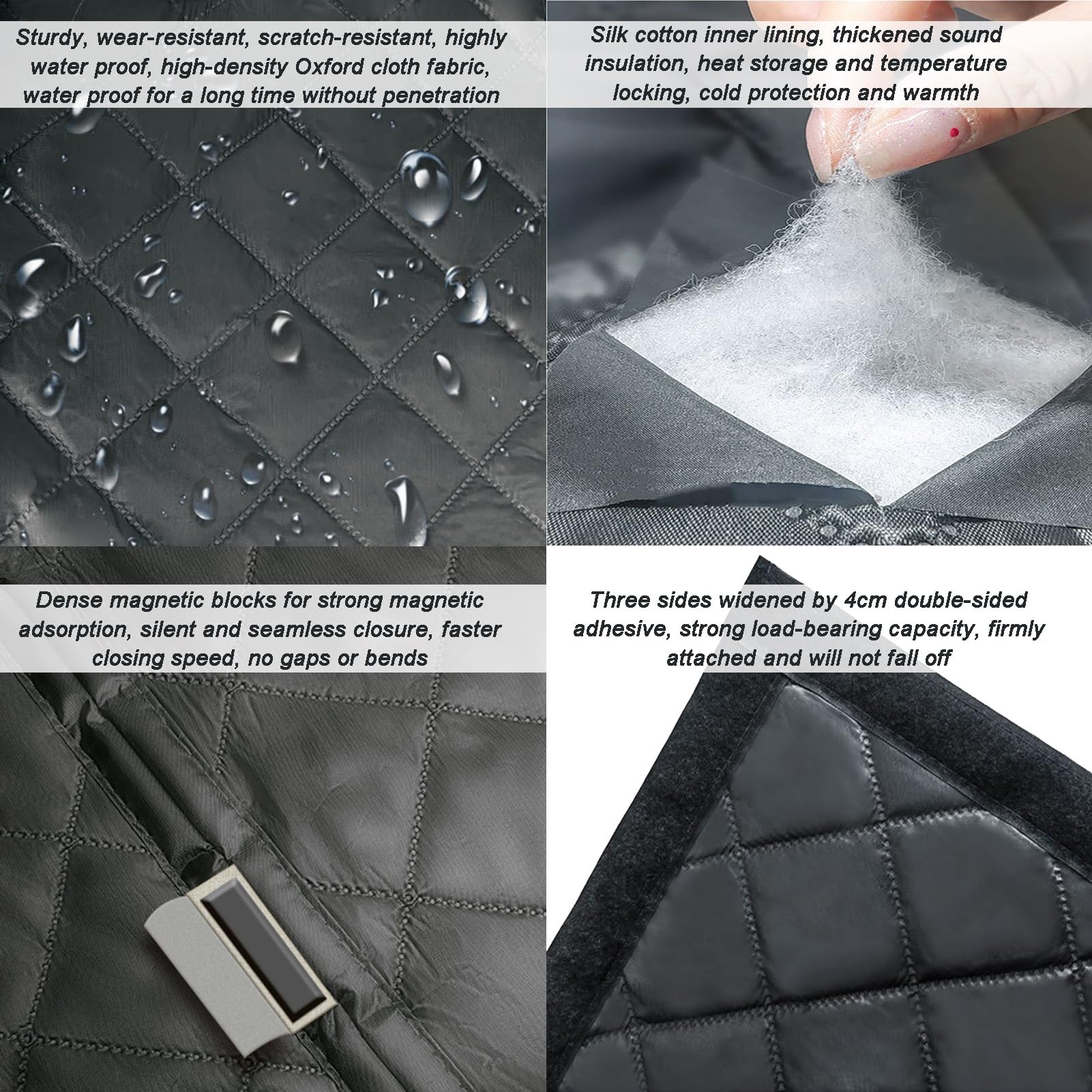 Magnetische, wärmeisolierte Garagentorabdeckung, wasserdicht, schalldicht, Trennwand für Gewächshaus, 1,5 x 1,5 m, energieeffiziente und wetterbeständige Lösung