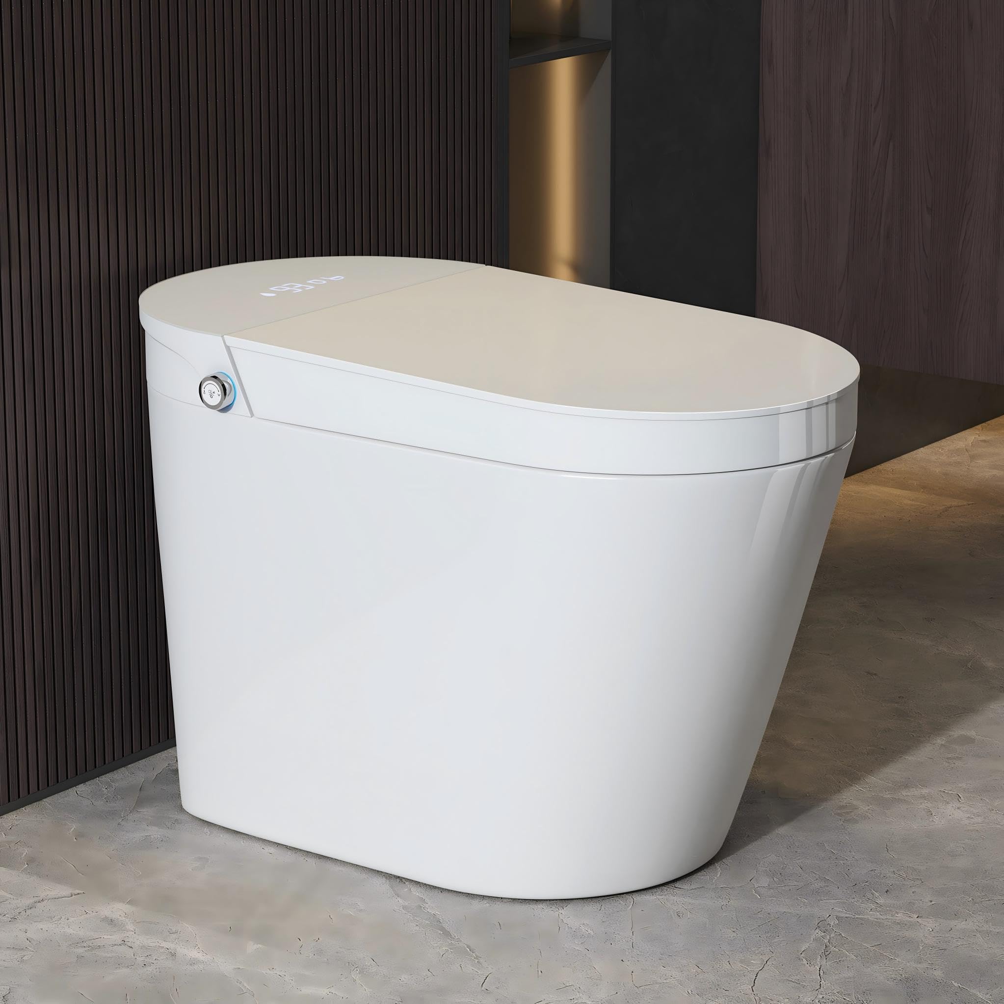 Eridanus One Piece Smart Bidet Toilet, Foot Sensor Flush, Wash &amp; Dry, White