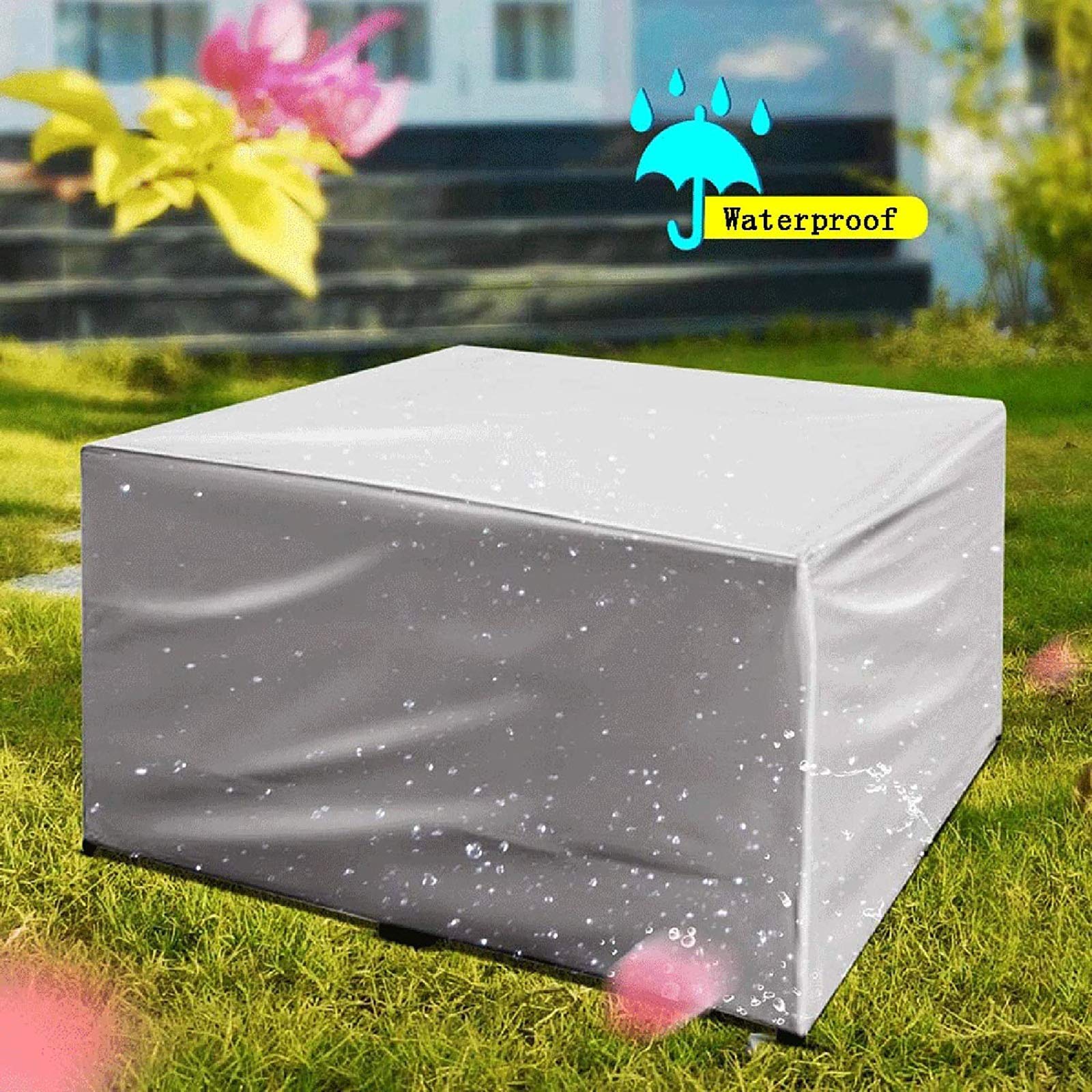 Fodera per mobili da Giardino 127x127x67cm, Fodere per mobili da Esterno Rettangolare Impermeabile, Impermeabile, Antivento, Anti-UV, Fodere per mobili da Esterno in Tessuto Oxford