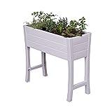 Nuvue Products 26020, 36' L x 15' W x 32' H, Polymer with Woodgrain Texture, White Elevated Garden Box
