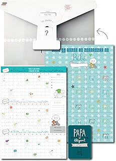 Cadeau futurs parents - Pochette surprise composée d'un calendrier de l'avant naissance + un poster grossesse + une surprise (PAPA)
