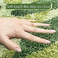 Vista 5 de ZebraSmile Sage Bathroom Rugs Green Leaves Bath Mat Soft & Water Absorbent Bath Rug with Non Slip Back for Wash Basin Shower Room Bathroom Floor