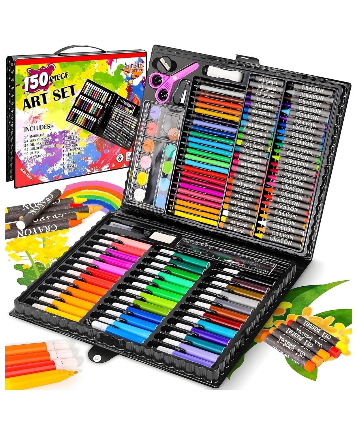 Brand Conquer 150-Piece Supplies Set with Carry Case – Drawing
