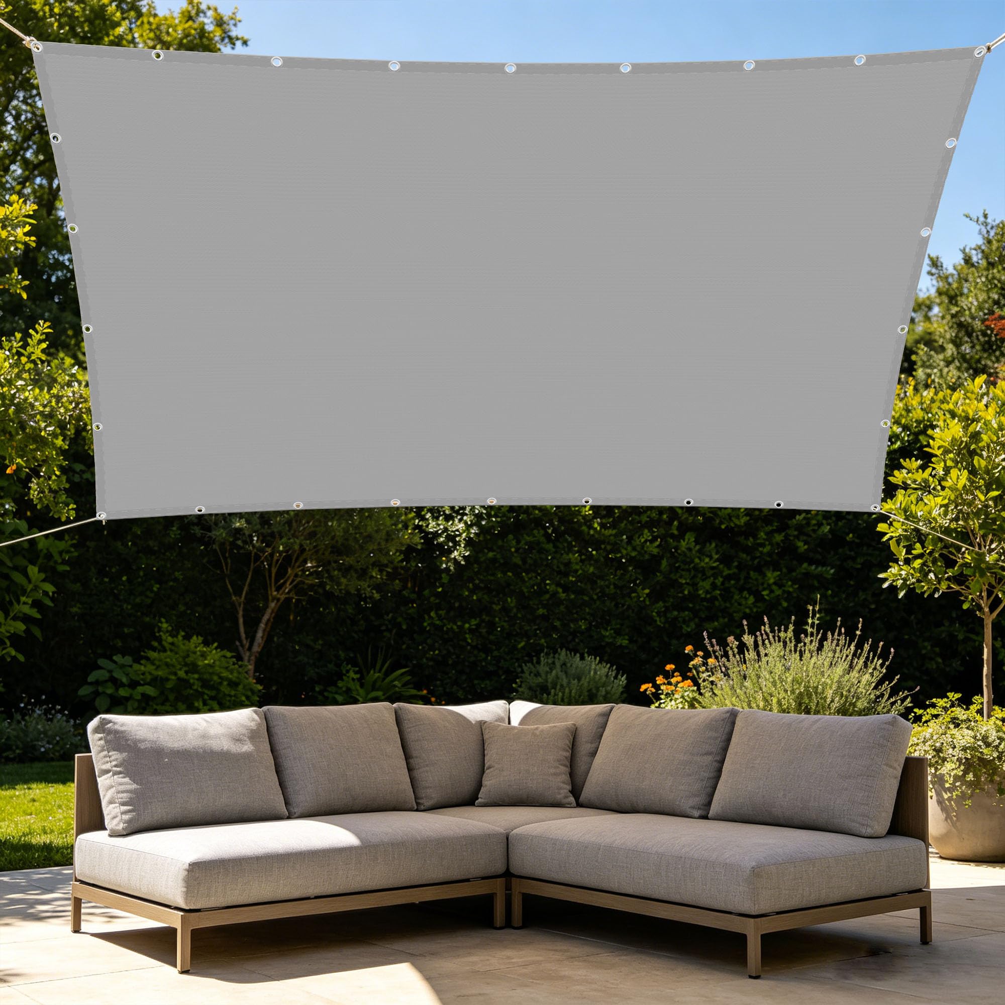 Voile d'ombrage 5.5 x 5.5 m contre la chaleur du grand balcon