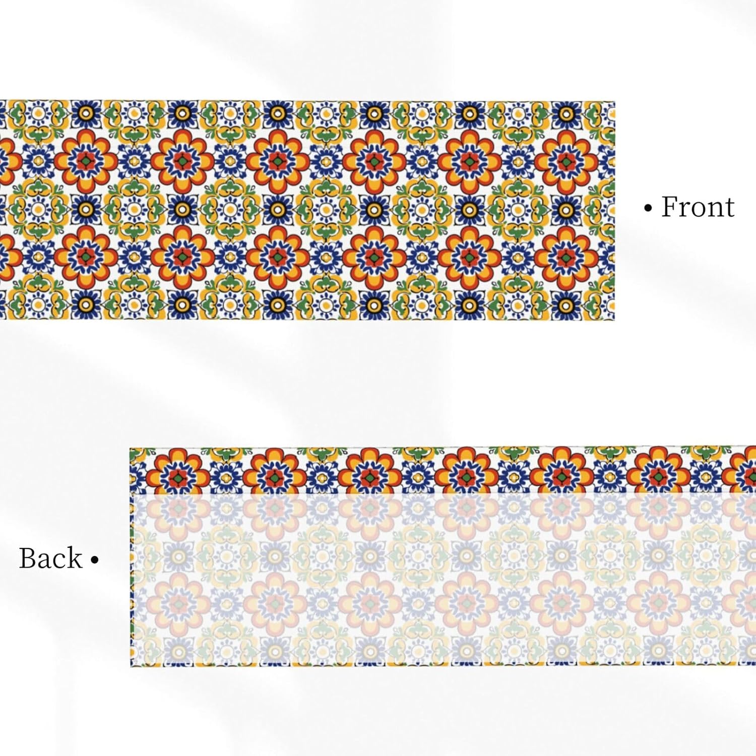 Valance for Windows Mexican Talavera Kitchen Curtains Valances Rod Pocket Window Treatment Short Topper Curtains 1 Panel, 54x18inch