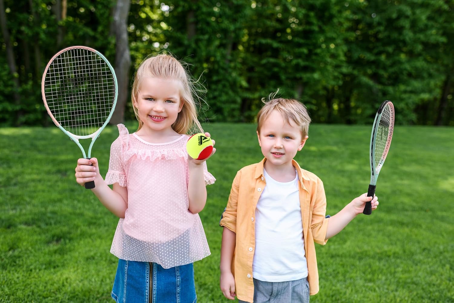PICKLETECH Kids Tennis Racket for Junior Toddlers Starter Kit 17-25" Tennis Racquet for Girls and Boys with Carry Bag, Lightweight for Beginners