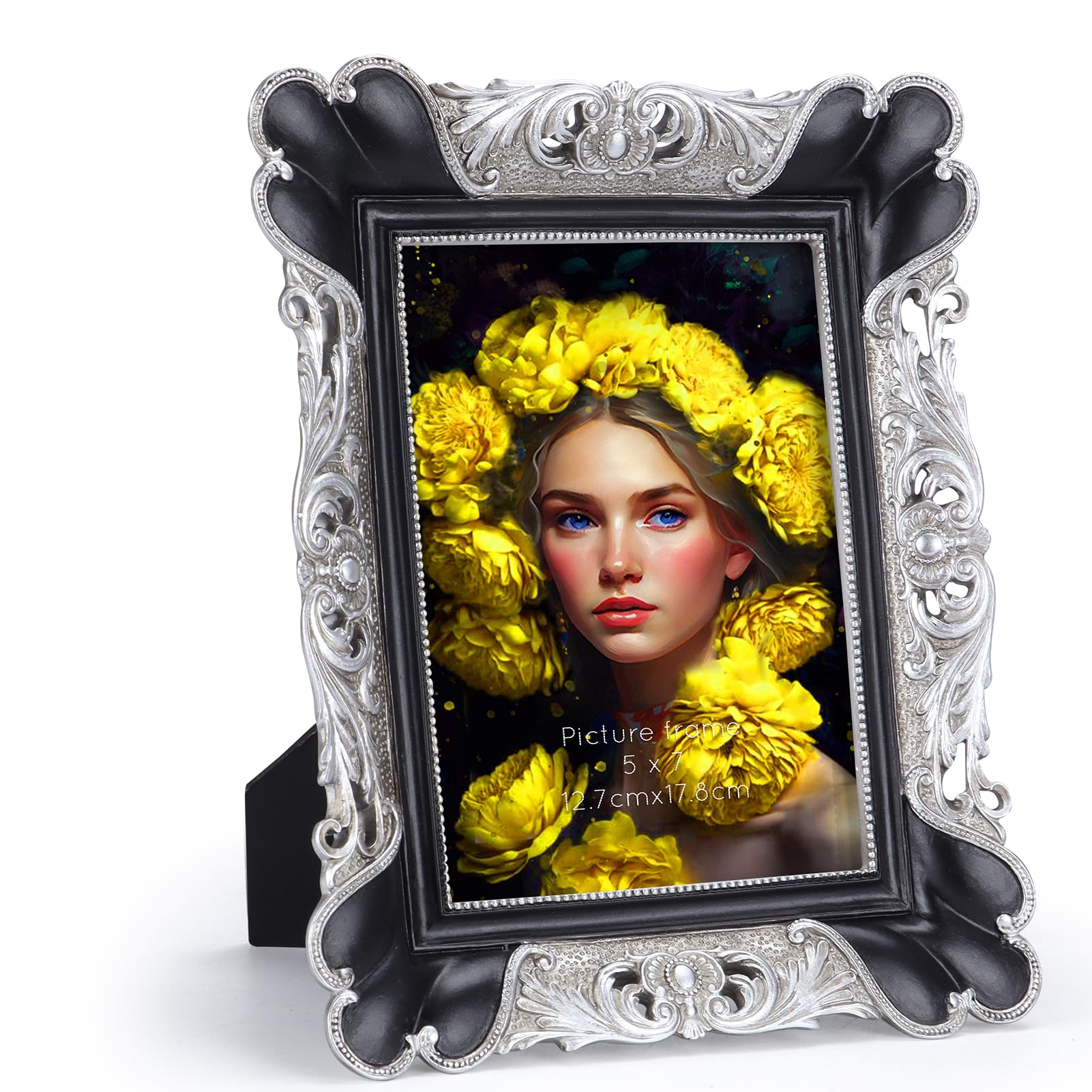 PETAFLOP 5x7 Vintage Picture Frame, Antique Photo Frames 7x5 with ...