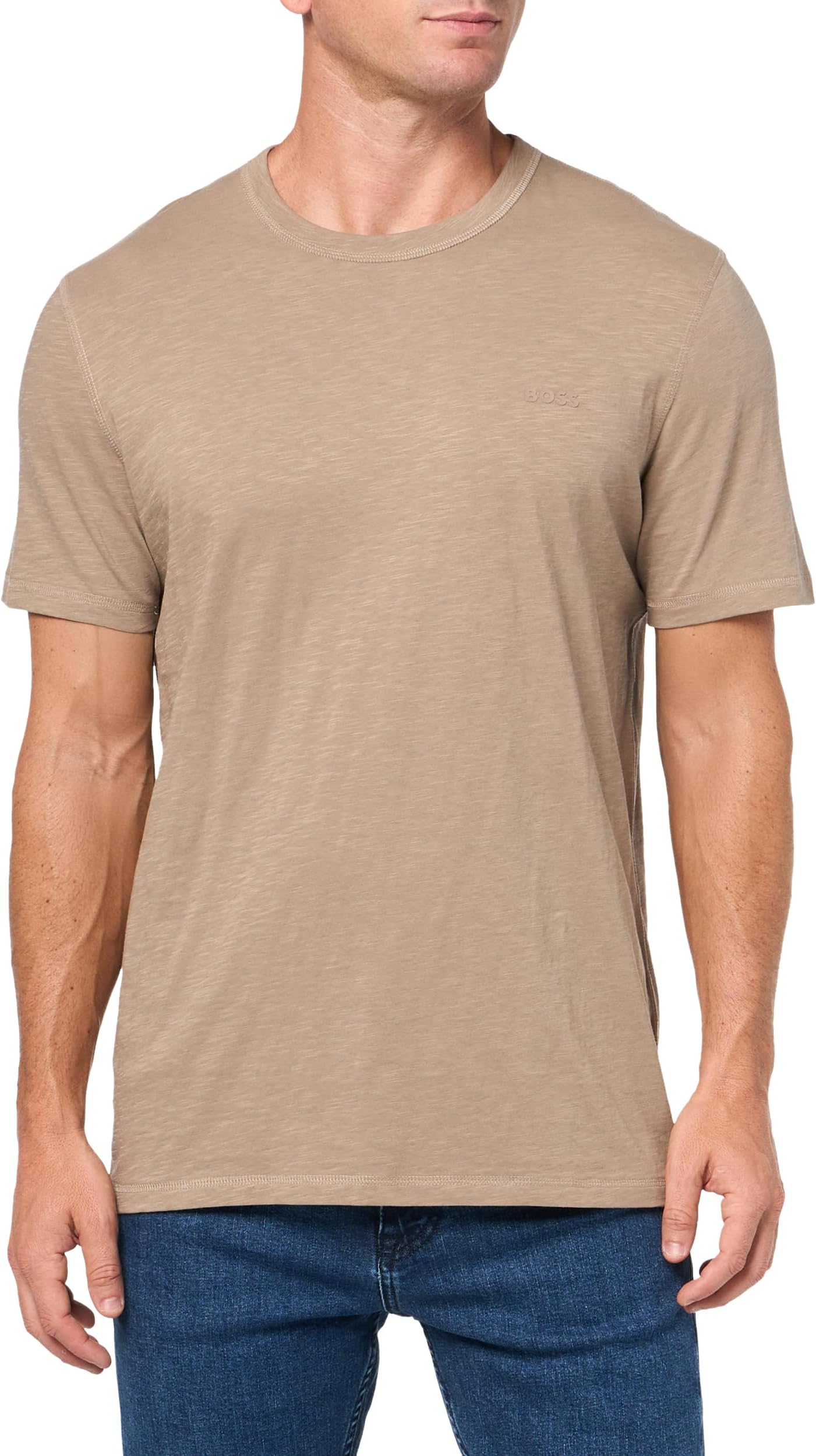 BOSS mens Tonal Square Patch Logo Jersey T-shirt Shirt (pack of 1)