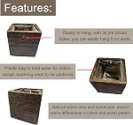 LaLaGreen Wood Planter Boxes for Plants (4x4 Inch, 8 Pack) Small Square Wall Planters for Indoor Plant, Window Hanging Flower Pot Wooden Box for Table Centerpiece Herb Balcony Home Garden Office Decor | Square Wall Mounted Planters for Indoor Plant,