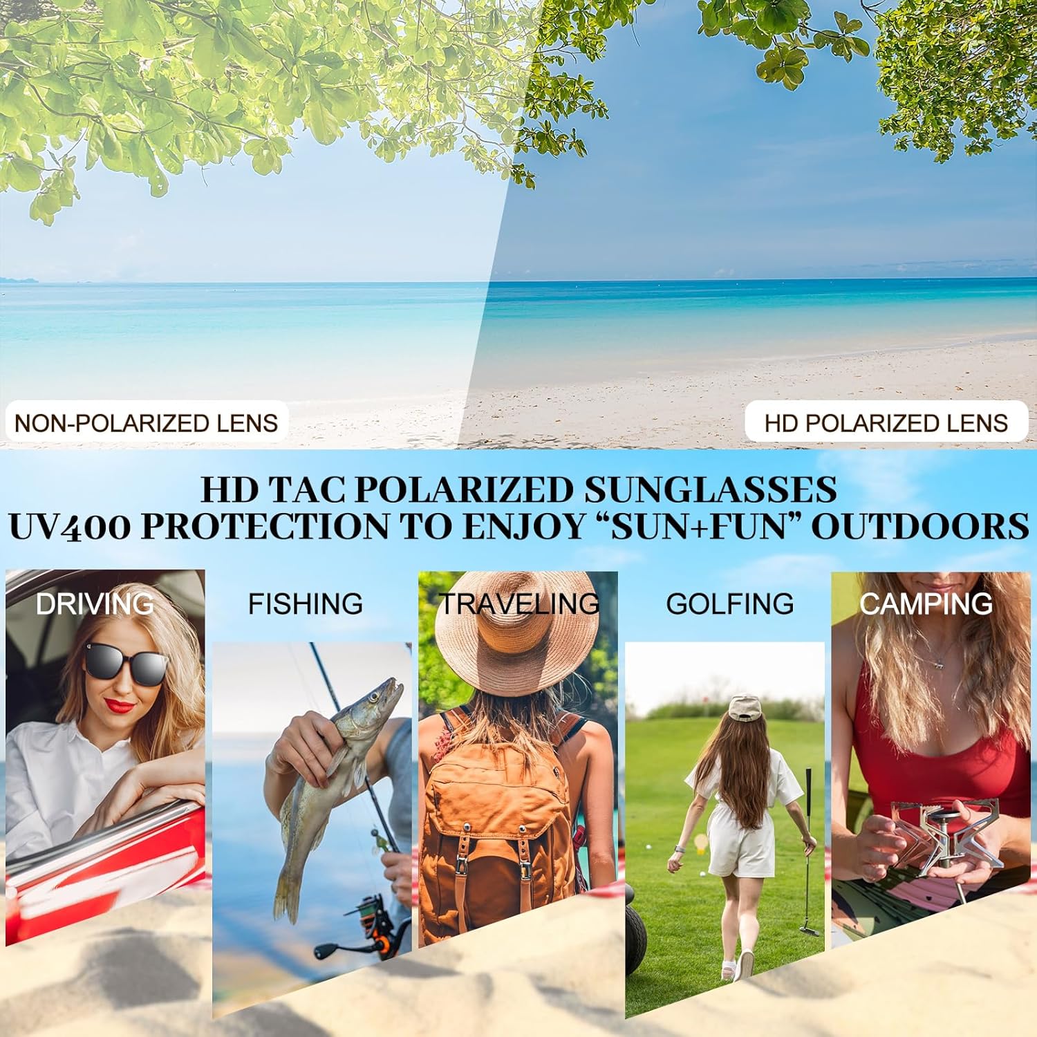 MARE AZZURO Polarized Sunglasses for Women Men UV400 Protection Sunnies Trendy Shades Sun Glasses - Image 3