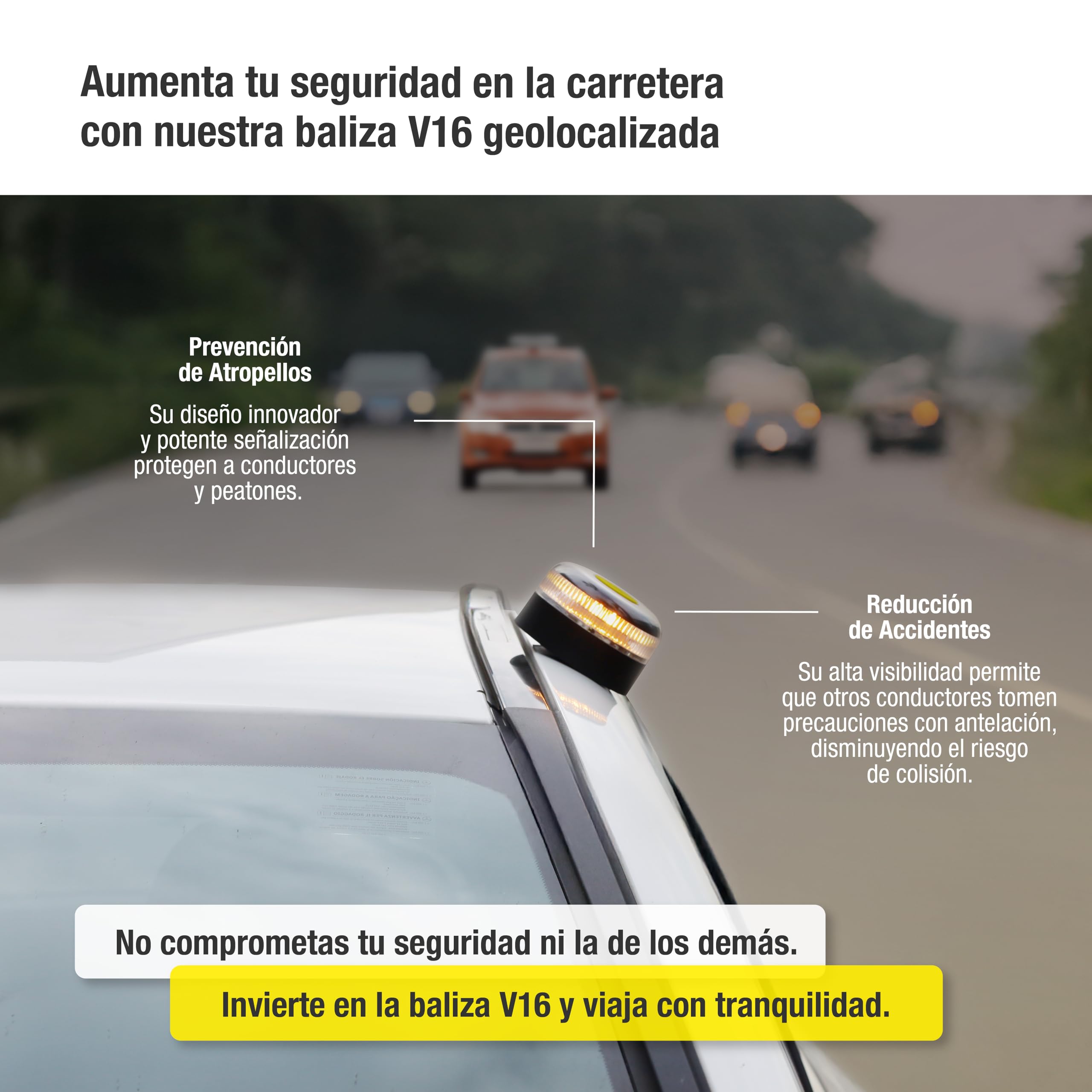 PMK GRUPO | Baliza V16 Conectada Homologada 2026 | Datos incluidos (hasta 12/2038) | Luz Emergencia LED 360º 1 km | Geolocalización GPS + SIM incluida | Conexión a DGT (Pack 2 balizas + 2 linternas)