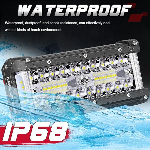 Miniatura 5 de OFFROADTOWN Barras de luz LED de 7 pulgadas con disparador lateral, luces antiniebla todoterreno, luces de conducción con cubierta lateral negra,