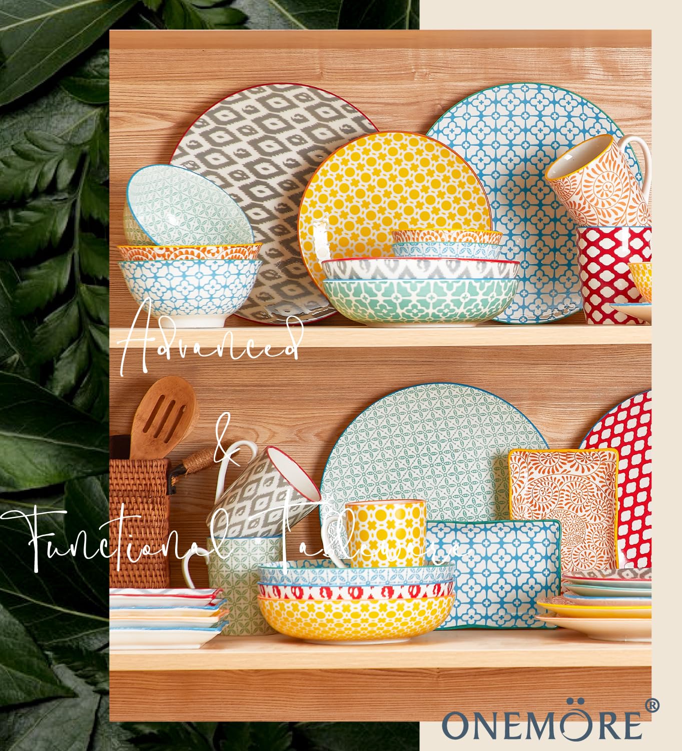 ONEMORE Coloful Zestaw 6 kubków do kawy 350 ml, bezpieczne w kuchence mikrofalowej, ceramiczne kubki z uchwytem, nadają się do zmywarki/piekarnika, trwałe, unikalne opcje na prezent, różne kolory