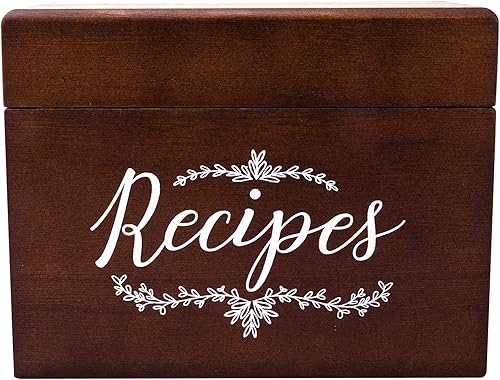 Miniatura 6 de OUTSHINE Caja de recetas de madera con tarjetas y divisores, caja de recetas vintage de 4 x 6 pulgadas para organización de la cocina, bonito Set de