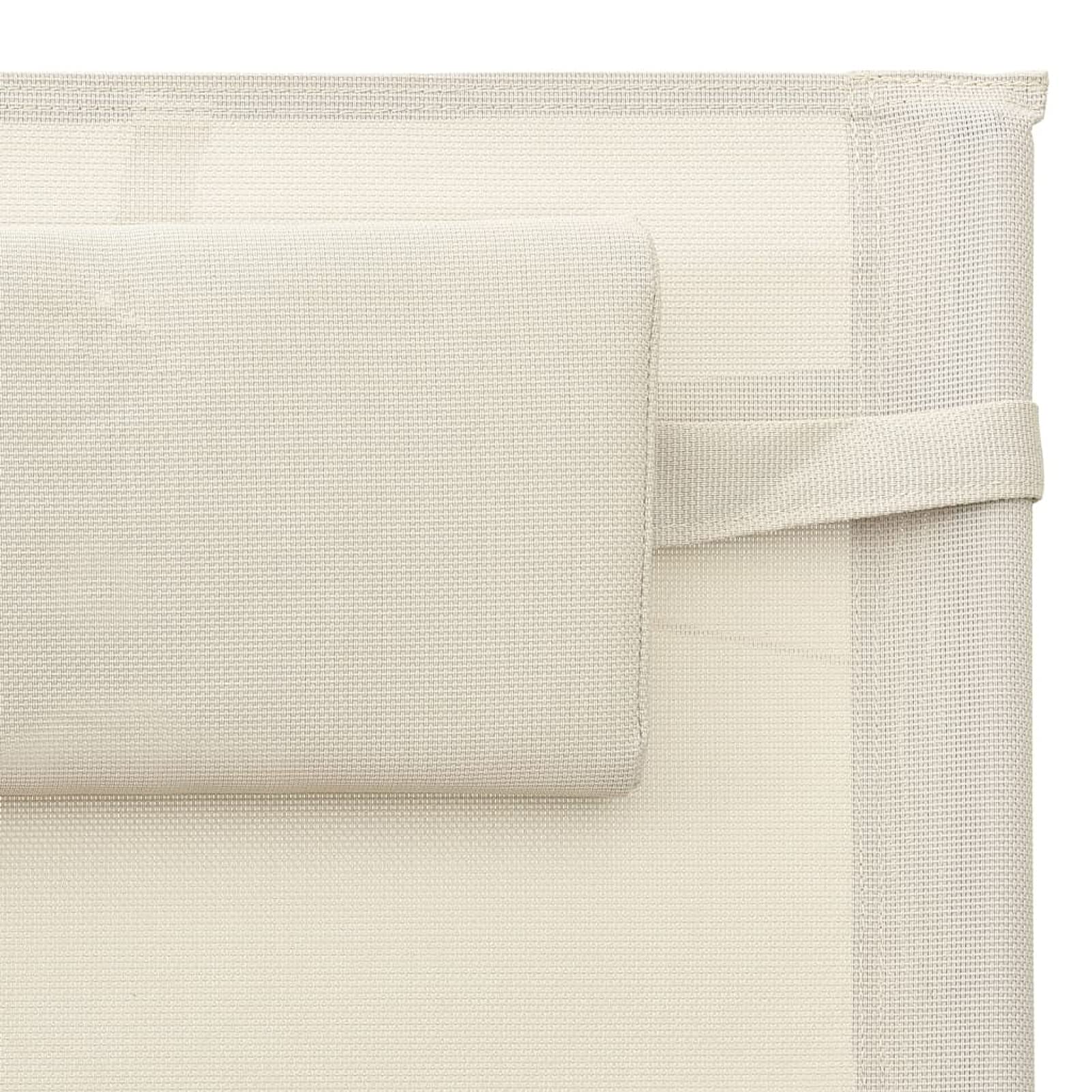 Homgoday Lettino Prendisole in Textilene Crema e Grigio, Lettini Prendisole, Divano Letto Mobili, Lettino da Piscina, Lettino Prendisole da Giardino Model310506