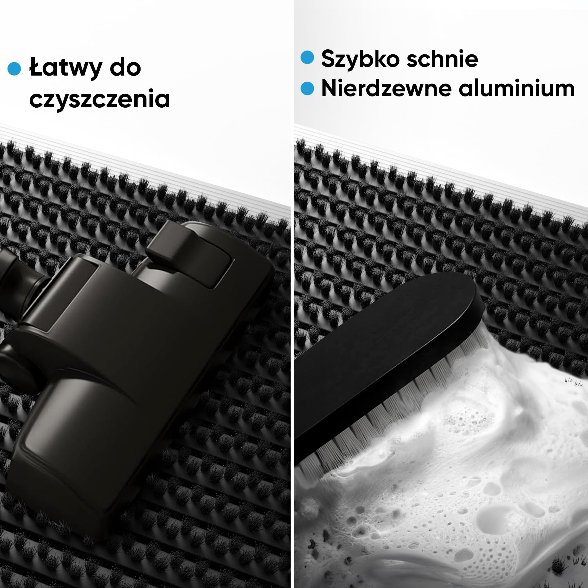 Zewnętrzna aluminiowa wycieraczka ze szczotkami czarna mata wychwytująca brud 40x60 cm wycieraczka zewnętrzna aluminiowa wycieraczka zewnętrzna skrobaczka do butów przed wejściem mata ze szczotkami
