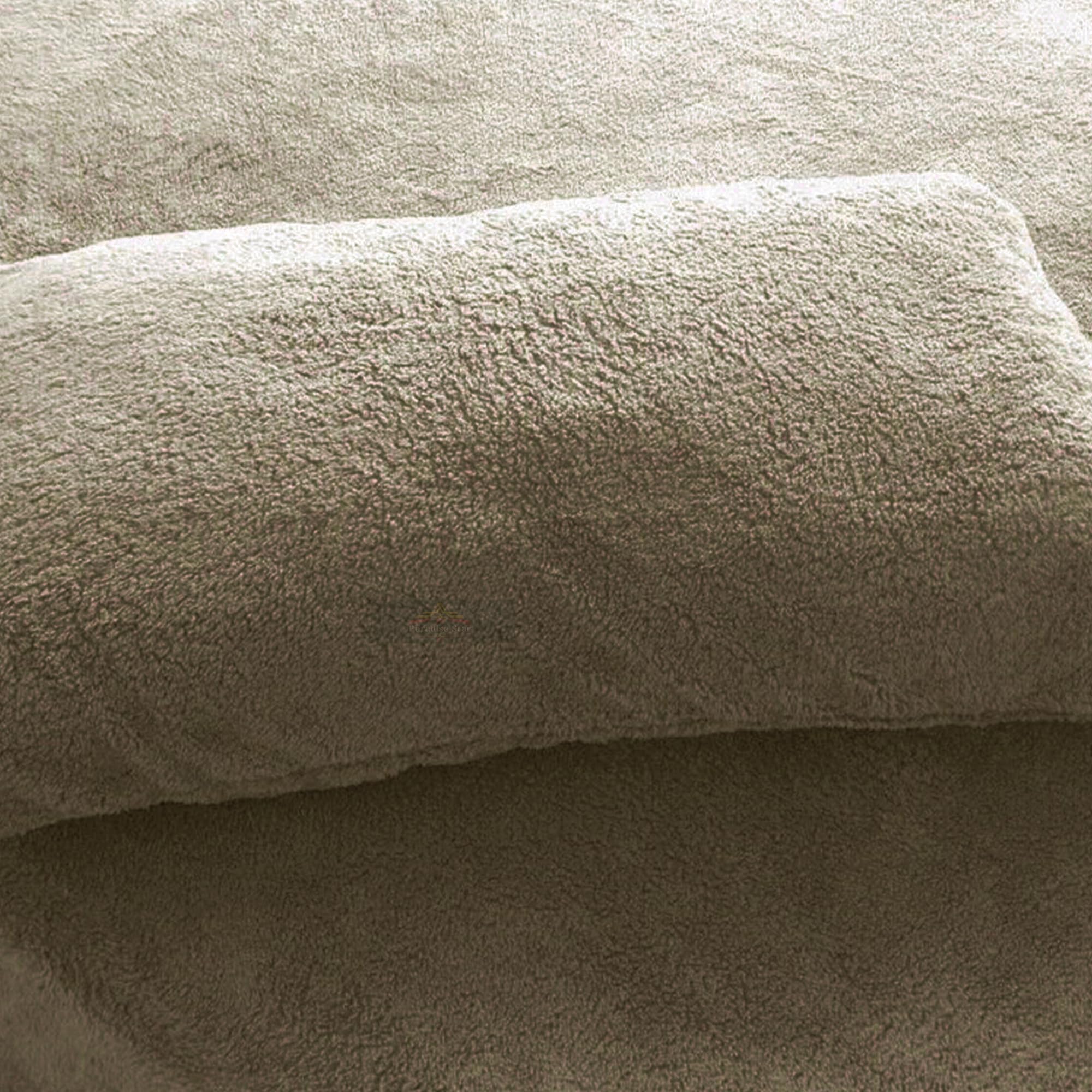 PARADISE STAR Teddy Fleece Duvet Quilt Cover Bedding Set including Matching Pillowcase Fluffy Thermal Warm and Cosy Mink Single 135cm x 200cm Approximate - Image 4