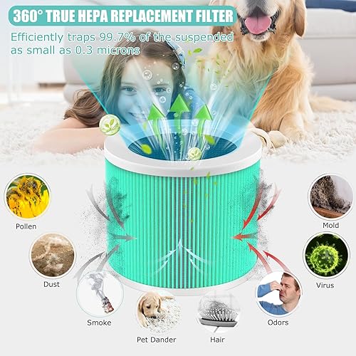 Miniatura 4 de HY1800 H13 - Filtro de repuesto HEPA verdadero compatible con purificador de aire HoneyuanMORENTOCHIVALZLoytioAYAFATOIOIOW HY1800, sistema de