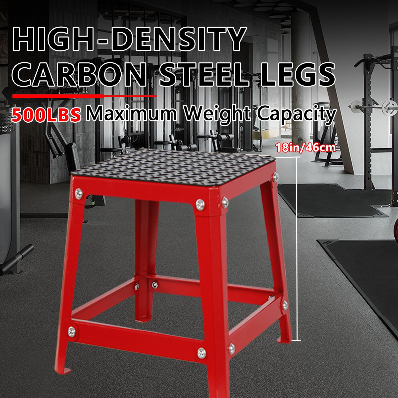 Snapklik.com : Plyometric Jump Box,18 Inch Anti-slip Plyo Box,Red Jump ...