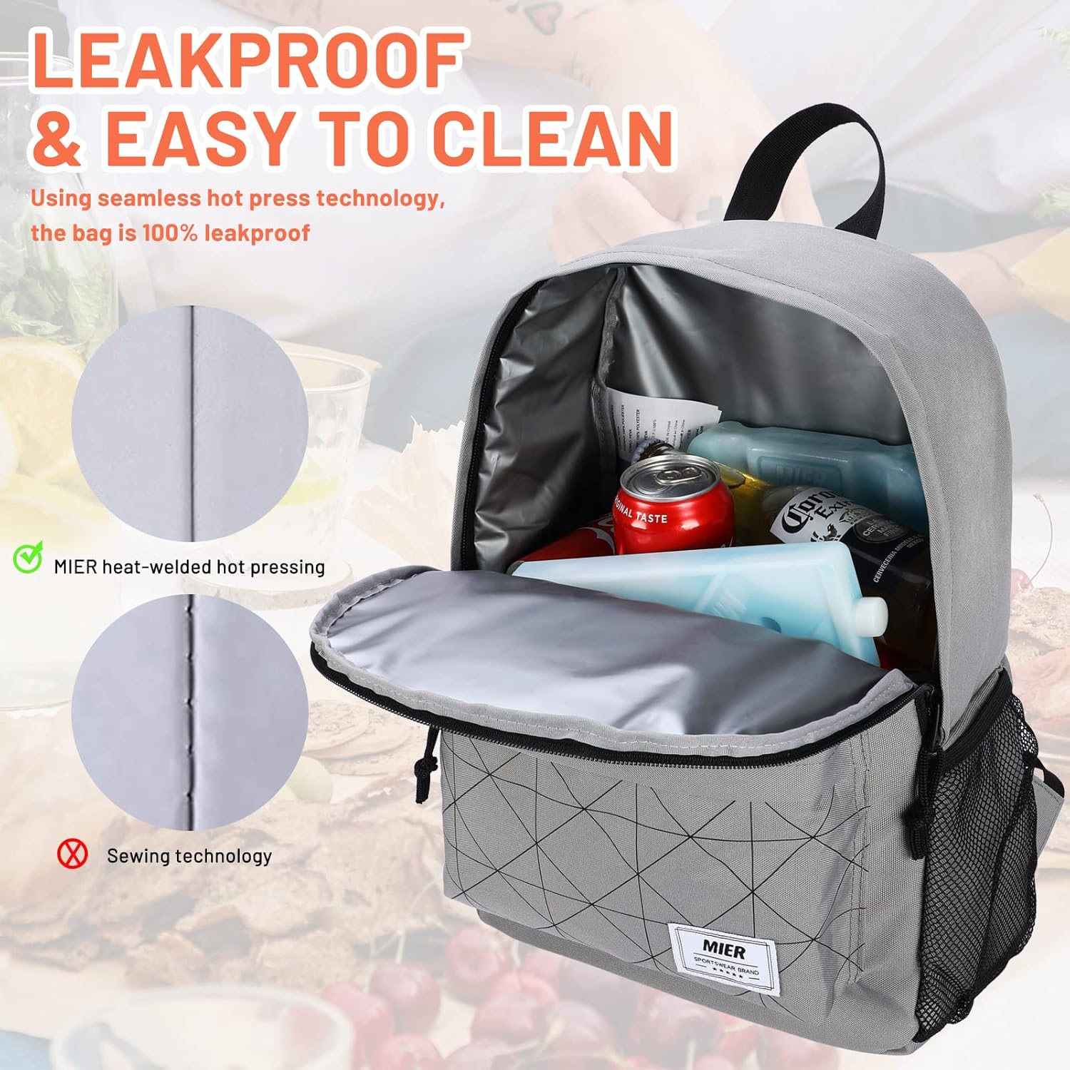 MIER Insulated Backpack Cooler Small Leakproof Lightweight Cute for Women Men to Work, Picnics, Camping, Park Day Trips, 15 L - Image 2