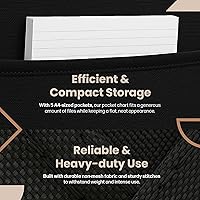 Vista 4 de Hippo Creation Organizador de bolsillo de almacenamiento resistente para aula, organizador de almacenamiento de 5 bolsillos con 2 ganchos