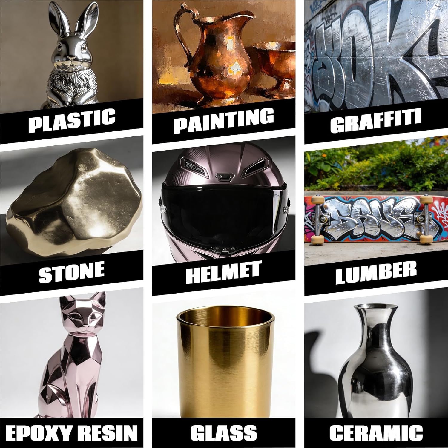 Airbrush Paint - 5 x 30ml Alcohol-Based Metallic Airbrush Paint Set for Metal, Plastic Model, DIY Crafts, and Resin Projects - Ready to Spray for Beginners, Artists