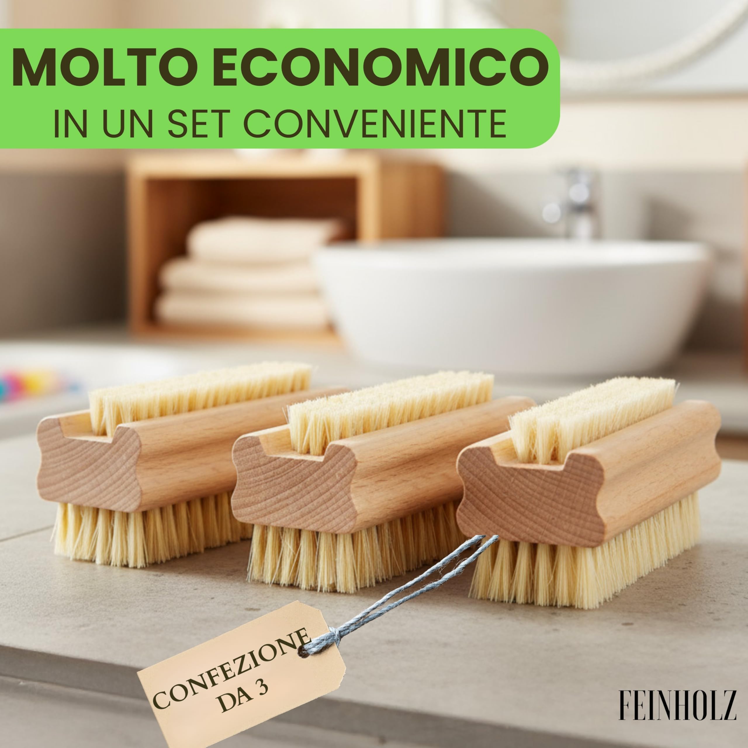 Spazzola per unghie mani (3 pezzi) • per una perfetta igiene e pulizia • spazzolino unghie bambini • Spazzole da Bagno • spazzolino unghie mani • spazzole unghie • spazzolina unghie manicure