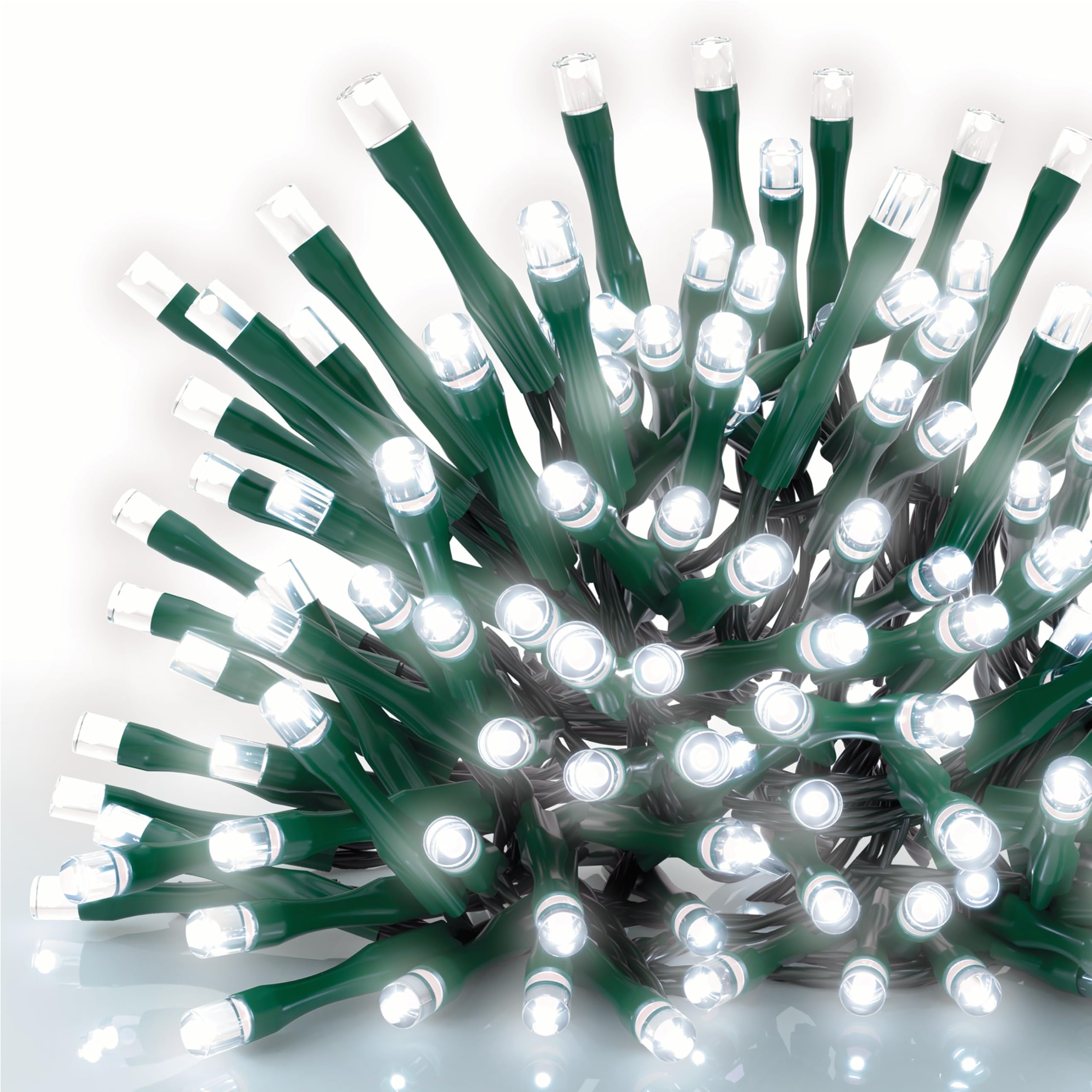 EMOS LED-Lichterkette kaltweiß für Innen und Außen, 50m lange IP44 Weihnachtslichterkette mit 500 LEDs + 5m Zuleitung und Netzteil, 8 Modi und 6h Timer Funktion, für Party, Weihnachten, Deko