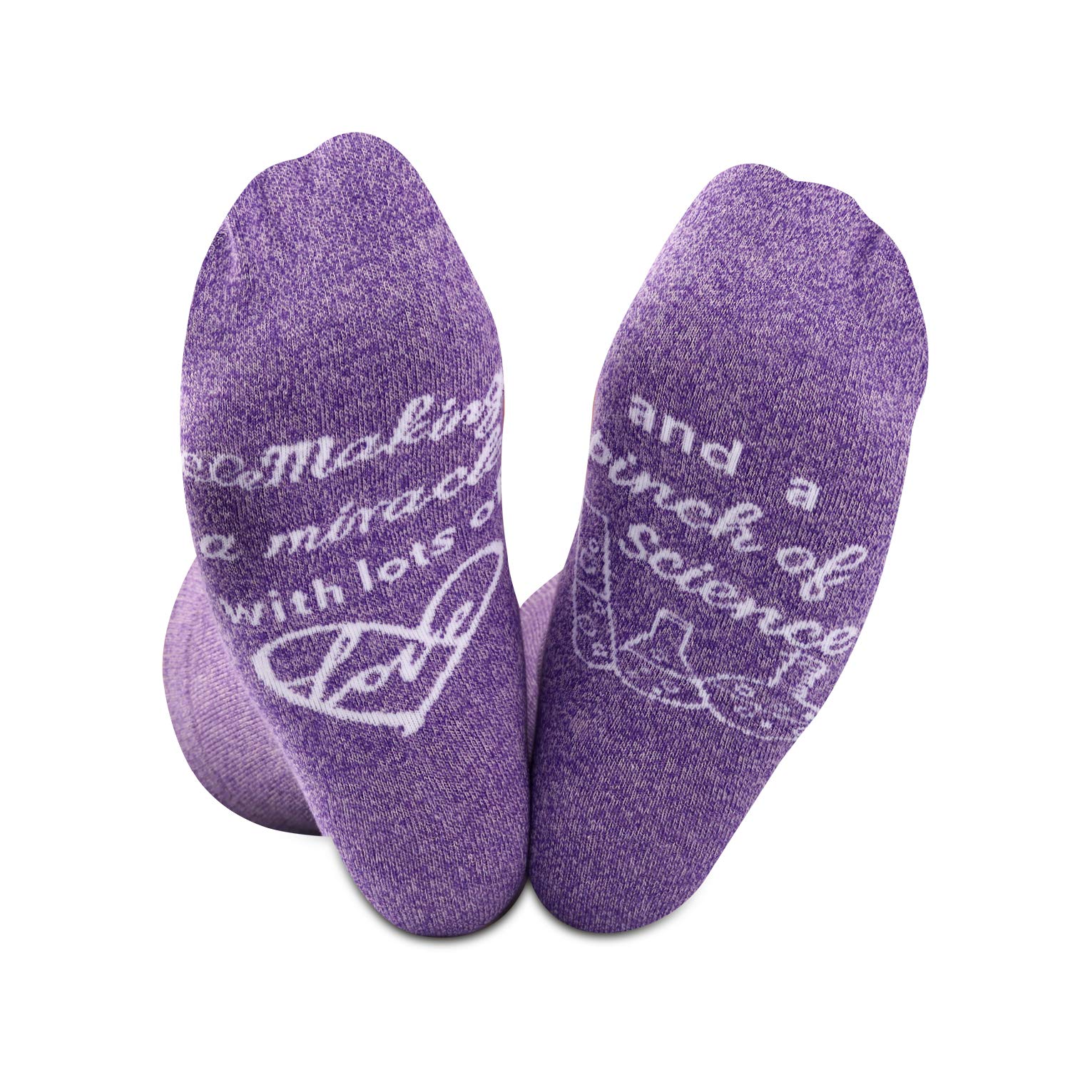 Jtouk Men's Making A Miracle Eu Nobrands Ivf Gift Ivf Transfer Day Gift Inspirational Infertility Socks For Wo Lucky Transfer Socks In-Vitro Ivf Socks Infertility Socks (Making A Miracle Eu)