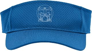 Vitruvian Man Drummer Tee Drum Set Musician Rock Music Band Sport Sun Visor