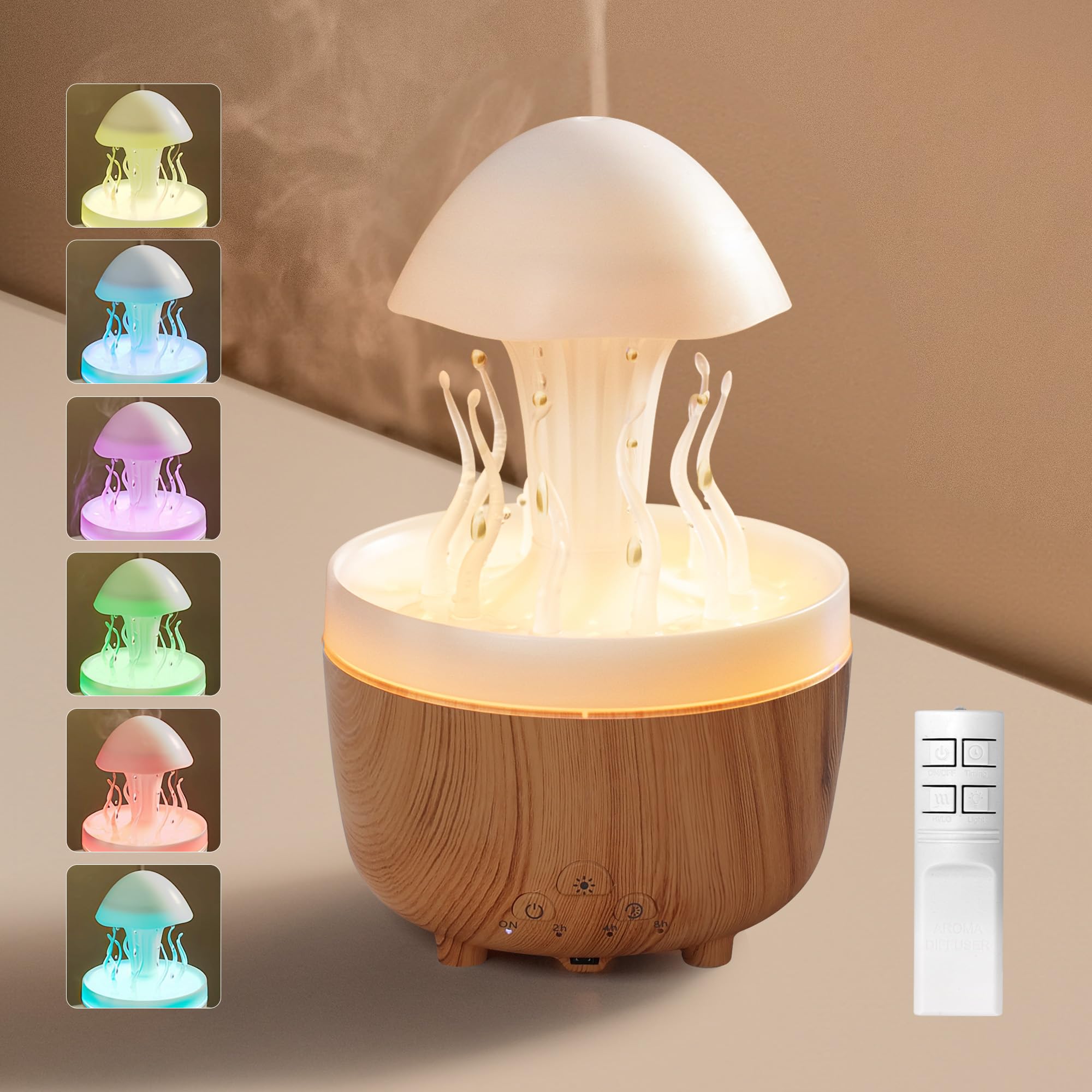 Humidificateur nuage de pluie effet bois pour créer une ambiance zen dans votre chambre