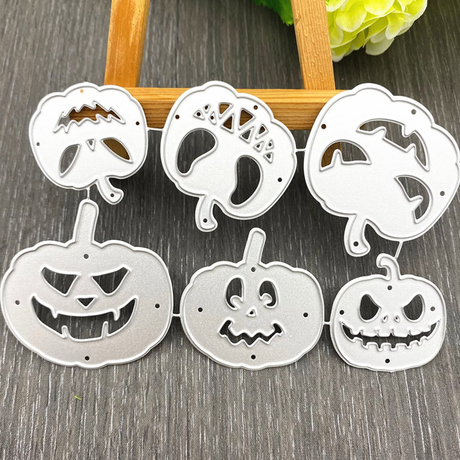 Ksikdeg Fustelle in metallo per decorazioni a forma di zucca di Halloween, stampo in rilievo per album di ritagli, biglietti di carta, stencil