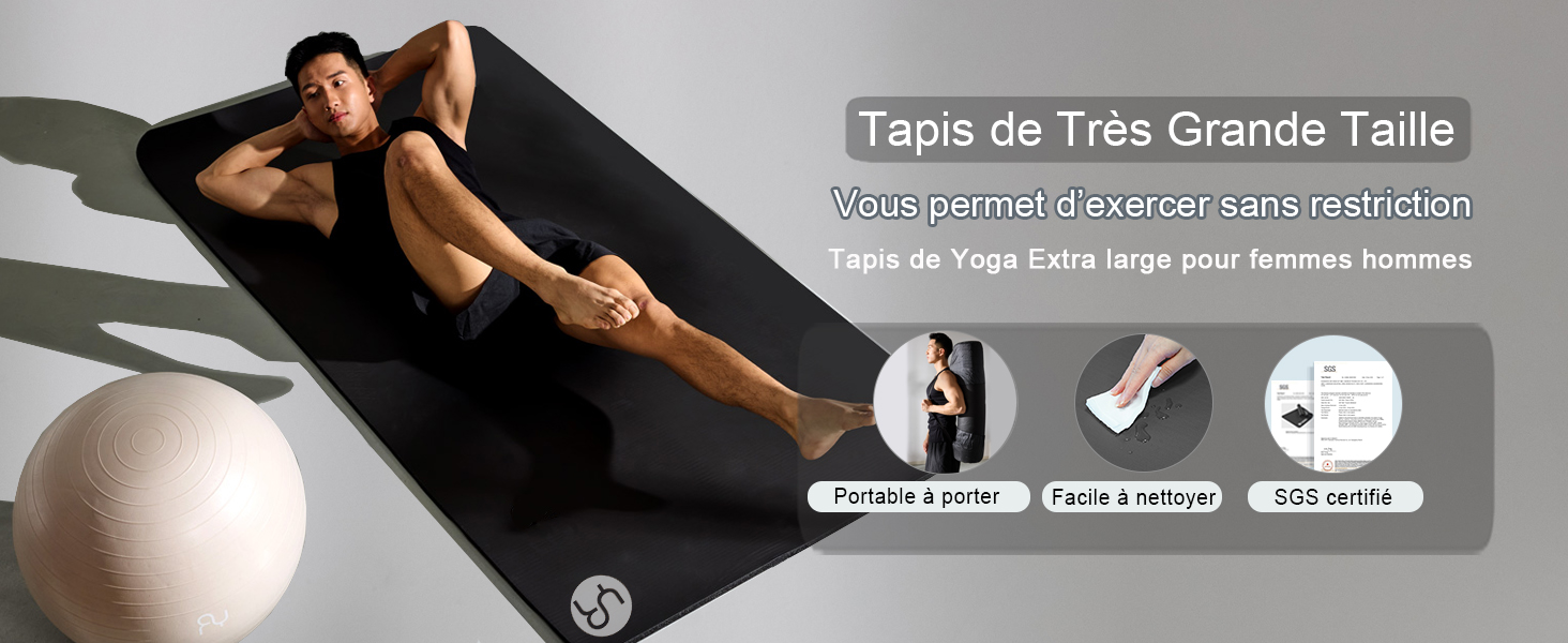Tapis De Sport Ultra épais Kaytan - 180x58x1cm - Mousse - Yoga Fitness Gym