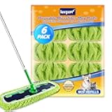 KEEPOW XL Dry Sweeping/Wet Mopping Cloths for Swiffer XL Sweeper, Reusable & Washable Microfiber Mop Pad Refills for Surface/Hardwood Floor Cleaning, 6 Pack