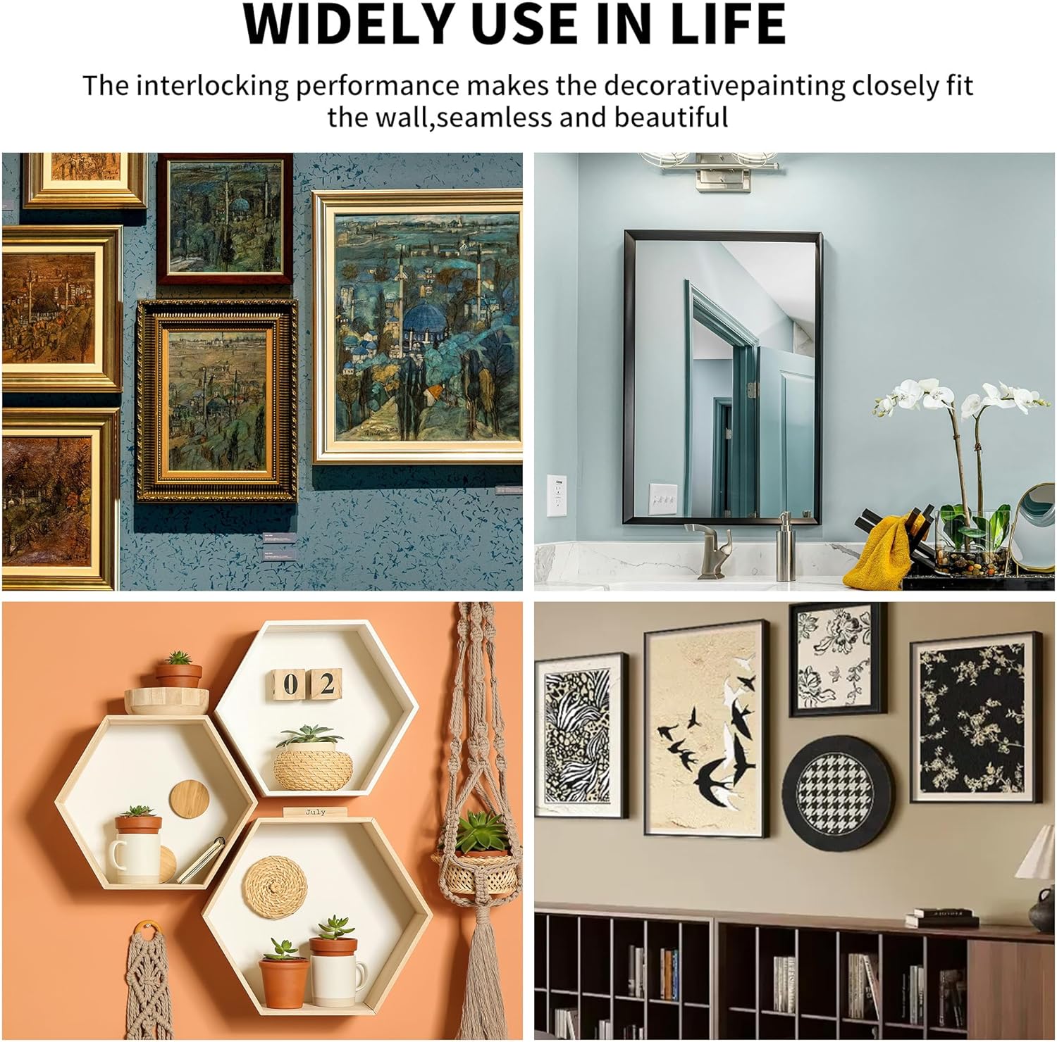 YKUKIZEE 6 Pack French Cleat Picture Hanger 12 inch, Heavy Duty Mirror Hanger Z Bar 30 cm, Interlocking Wall Brackets for Hanging Photo Painting Whiteboard Artwork 9 814JcVvz9cL. AC SL1500