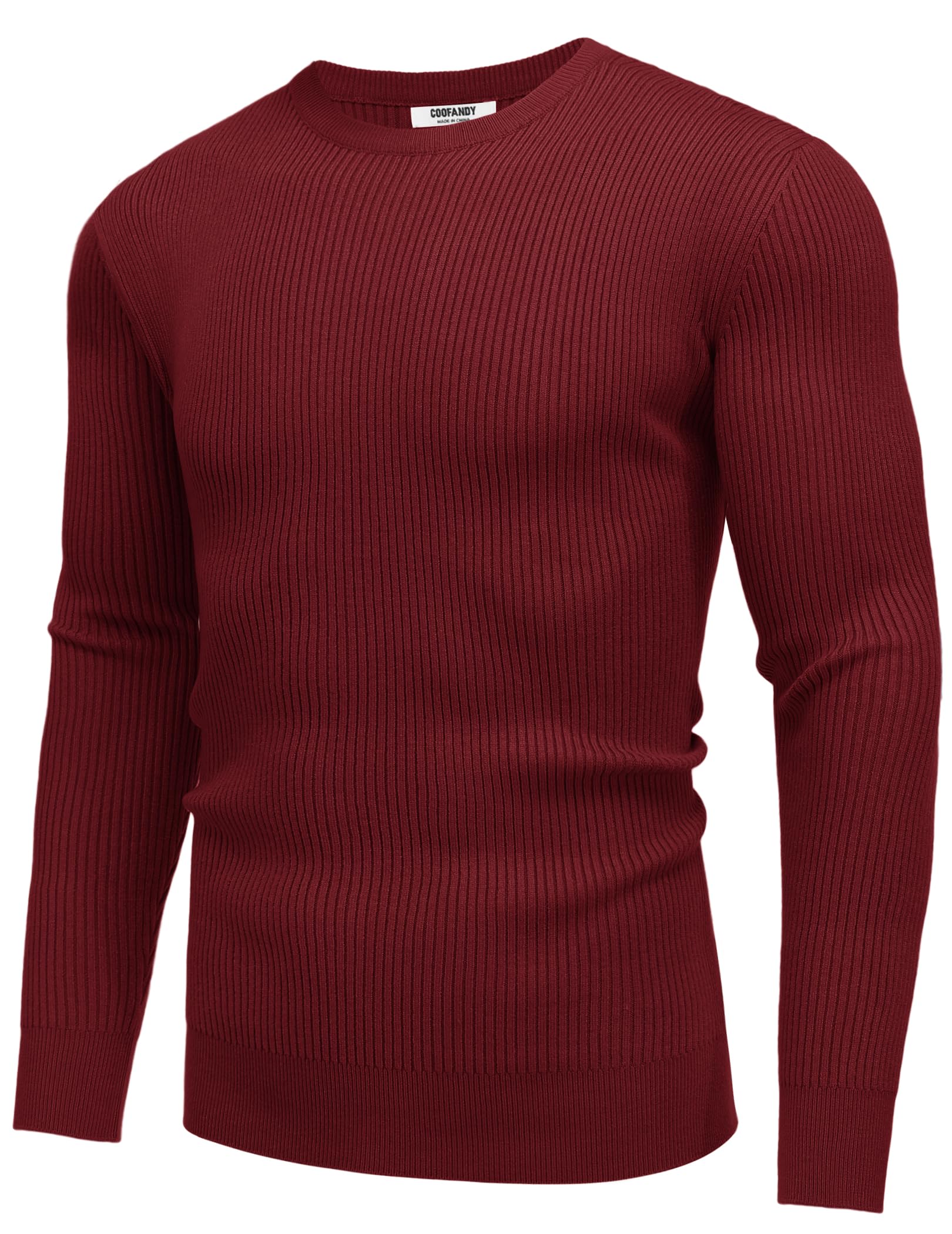 COOFANDY Maglione da uomo con scollo rotondo, basic a maglia fine, da lavoro, da uomo a costine