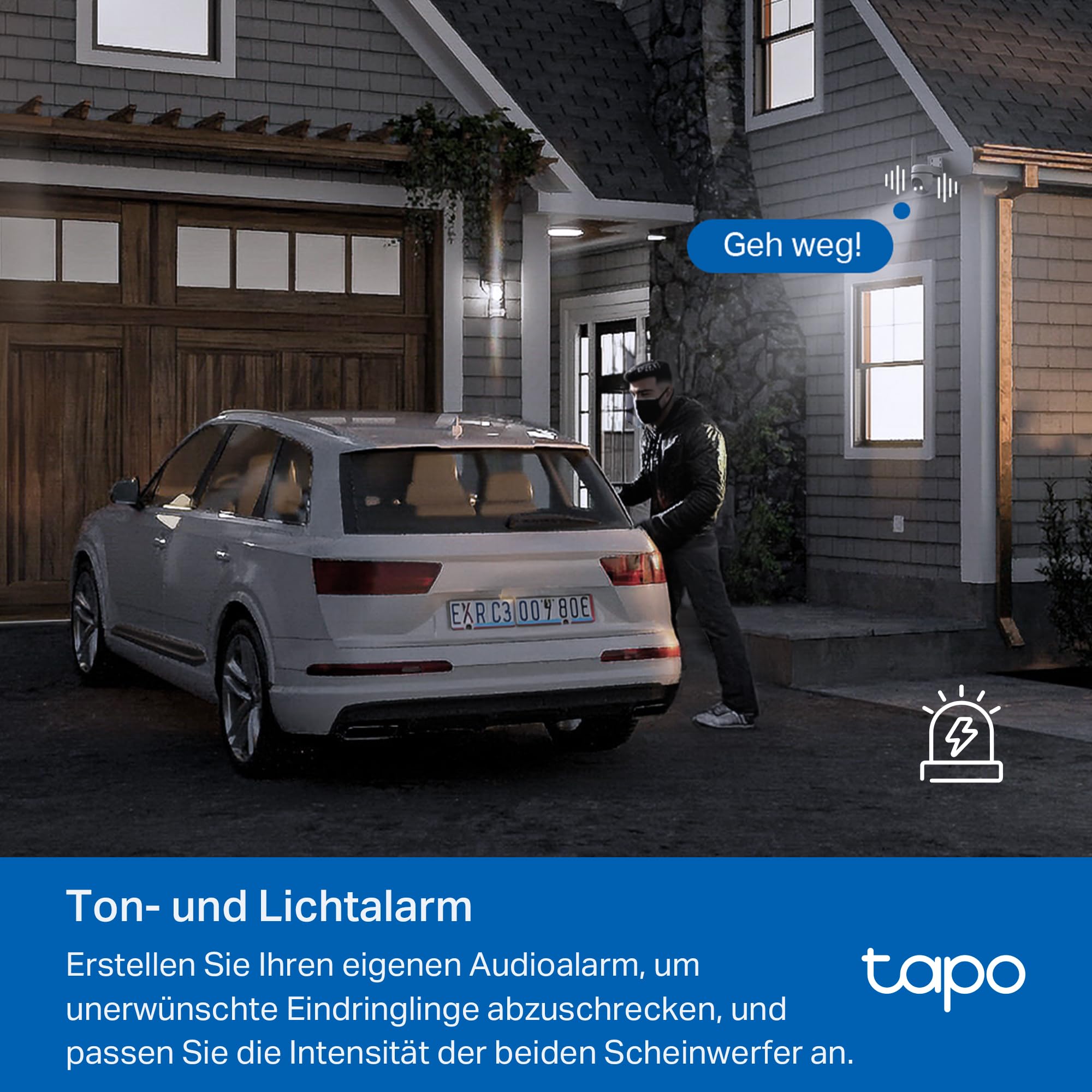 Tapo C501GW 360° 4G LTE Überwachungskamera mit SIM-Kartenslot, kein WLAN erforderlich, Starlight farbige Nachtsicht, AI-Erkennung, DC/PoE-Stromversorgung, IP66, lokaler und Cloud-Speicher, kein WLAN