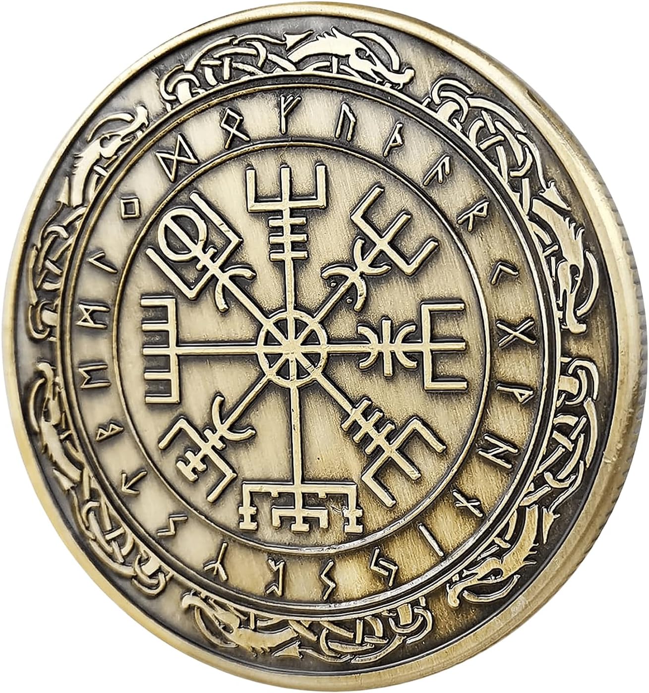 Viking Vegvisir Challenge Coin Viking Compass Coin Nordic Mythology Coin